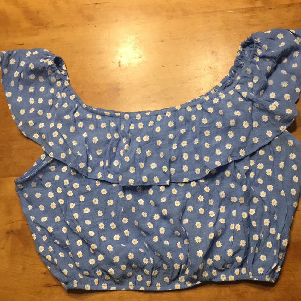 Blue flowered crop top